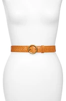 Bottega Veneta Intrecciato Leather Belt Clay/Gold at Nordstrom,