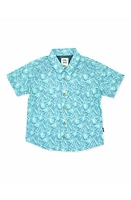 Feather 4 Arrow Kids' Peaks Short Sleeve Button-Up Shirt in Beach Glass at Nordstrom, Size 12