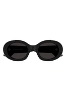 Alexander McQueen 51mm Oval Sunglasses in Black at Nordstrom