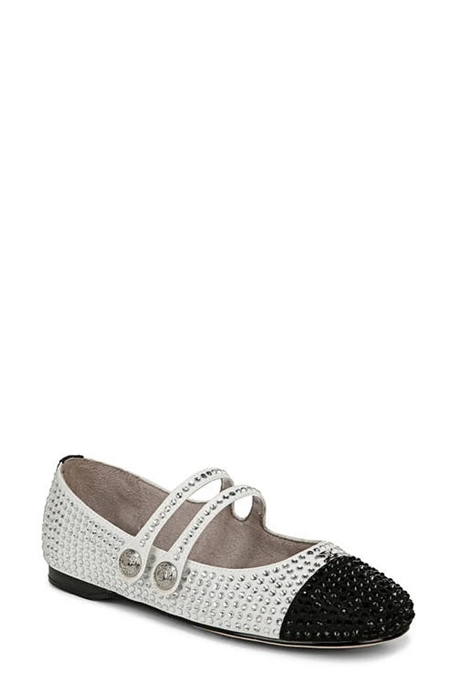 Circus NY by Sam Edelman Zoey Cap Toe Mary Jane Flat White/Black at Nordstrom,