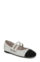 Circus NY by Sam Edelman Zoey Cap Toe Mary Jane Flat White/Black at Nordstrom,