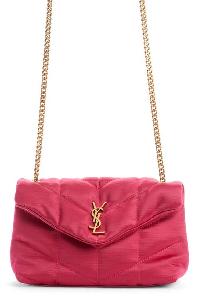 Saint Laurent Toy Loulou Puffer Quilted Satin Shoulder Bag in Guava Pink at Nordstrom