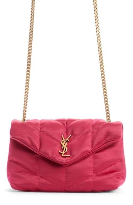 Saint Laurent Toy Loulou Puffer Quilted Satin Shoulder Bag in Guava Pink at Nordstrom