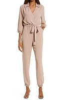 Fraiche by J Tie Waist Long Sleeve Jumpsuit at Nordstrom,