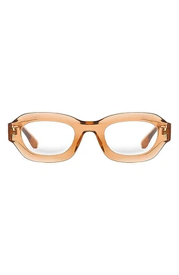 Fifth & Ninth Oslo 48mm Oval Blue Light Blocking Glasses in Transparent Tan/Clear at Nordstrom