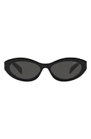 Prada 55mm Irregular Sunglasses in Black at Nordstrom