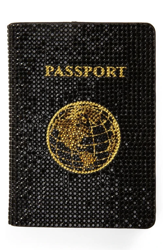 Judith Leiber Traveler Crystal Beaded Passport Holder in Jet at Nordstrom