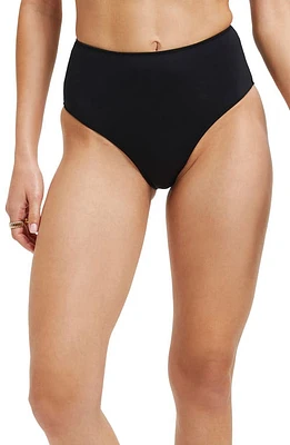 Good American Scuba High Waist Bikini Bottoms in Black001 at Nordstrom, Size Medium