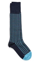 EDWARD ARMAH Neat Pima Cotton Blend Dress Socks in Navy at Nordstrom