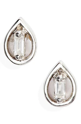 Dana Rebecca Designs Brielle Rose Pear Diamond Stud Earrings in White Gold at Nordstrom