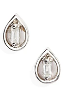 Dana Rebecca Designs Brielle Rose Pear Diamond Stud Earrings in White Gold at Nordstrom