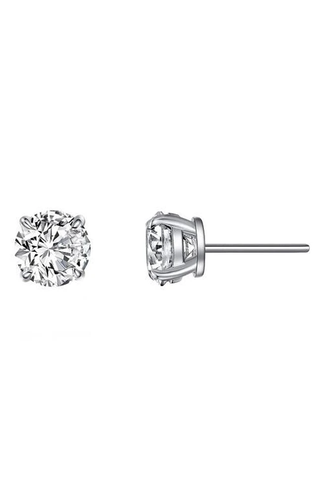 Lafonn Simulated Diamond Solitaire Stud Earrings in White at Nordstrom