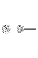 Lafonn Simulated Diamond Solitaire Stud Earrings in White at Nordstrom