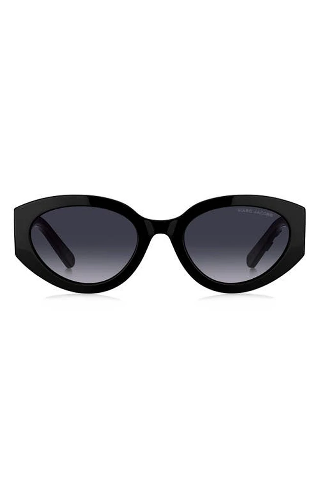 Marc Jacobs 54mm Round Sunglasses in Black Grey/Grey Shaded at Nordstrom