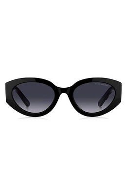 Marc Jacobs 54mm Round Sunglasses in Black Grey/Grey Shaded at Nordstrom