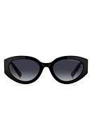 Marc Jacobs 54mm Round Sunglasses in Black Grey/Grey Shaded at Nordstrom