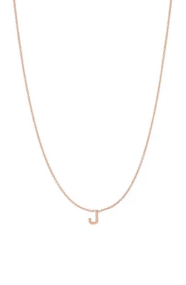 BYCHARI Initial Pendant Necklace in 14K Rose Gold-J at Nordstrom