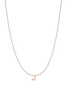 BYCHARI Initial Pendant Necklace in 14K Rose Gold-J at Nordstrom