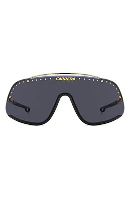 Carrera Eyewear FLAGLAB 16 99mm Shield Sunglasses in Black Gold/Gray Ar at Nordstrom