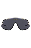 Carrera Eyewear FLAGLAB 16 99mm Shield Sunglasses in Black Gold/Gray Ar at Nordstrom