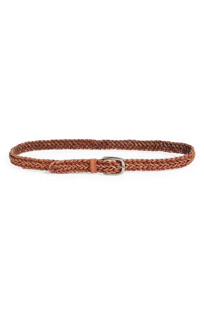 Golden Goose Houston Woven Leather Belt Cuoio at Nordstrom,