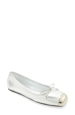 Alexander McQueen Punk Ballet Flat in Silver at Nordstrom, Size 9Us