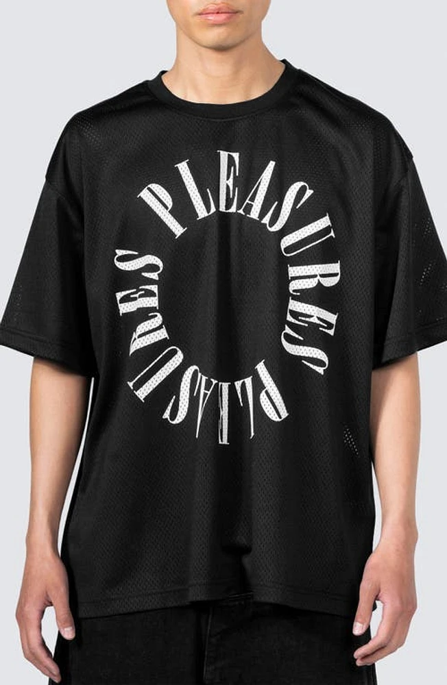 PLEASURES Motive Mesh Shirt Black at Nordstrom,