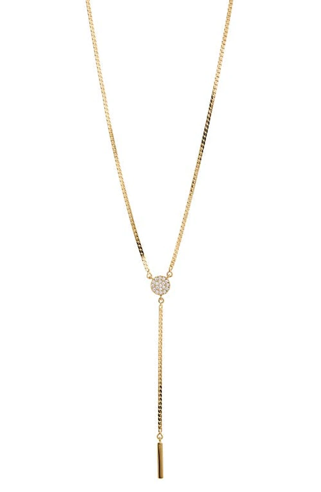 Nadri Gemma Pavé Disc Y Necklace in Gold at Nordstrom