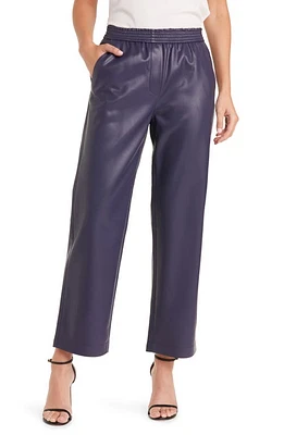 KOBI HALPERIN Ariella Faux Leather Pants Navy at Nordstrom,