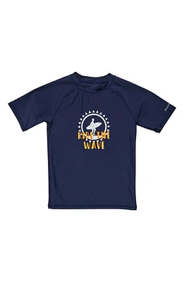 Snapper Rock Kids' Ride the Wave Short Sleeve Rashguard Navy at Nordstrom,