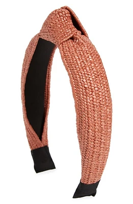 Tasha Straw Knot Headband in Pink at Nordstrom