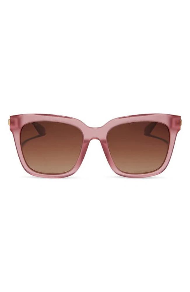 DIFF Bella 54mm Gradient Polarized Square Sunglasses in Guava /Brown Gradient at Nordstrom