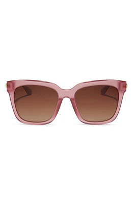 DIFF Bella 54mm Gradient Polarized Square Sunglasses in Guava /Brown Gradient at Nordstrom