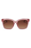 DIFF Bella 54mm Gradient Polarized Square Sunglasses in Guava /Brown Gradient at Nordstrom