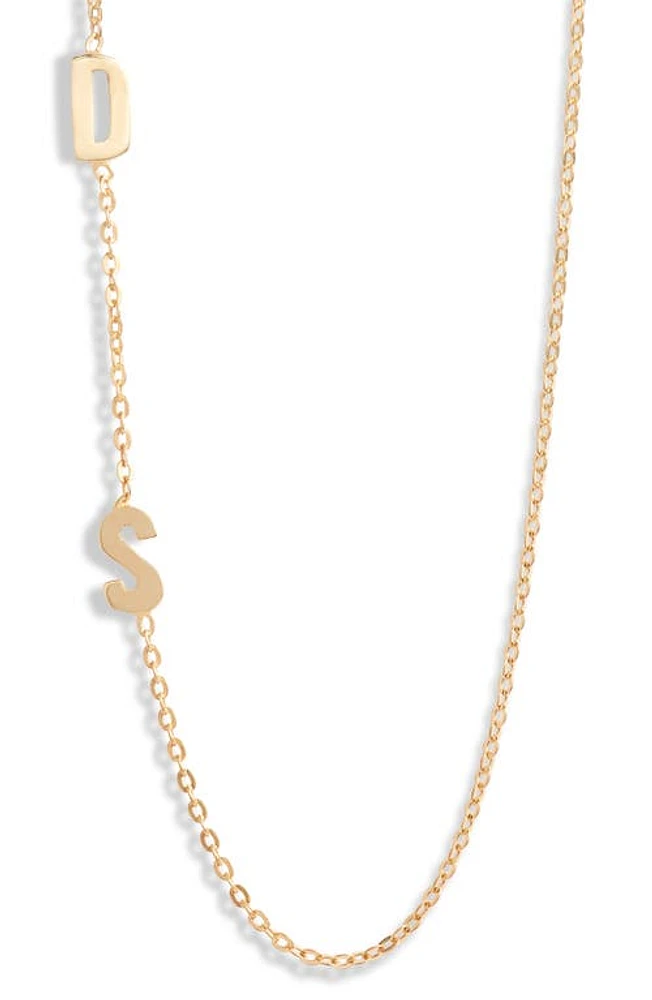 Argento Vivo Sterling Silver Argento Vivo Personalized Two Initial Necklace in Gold at Nordstrom