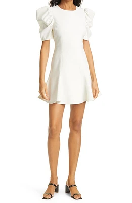 LIKELY Alia Puff Sleeve Fit & Flare Dress in White at Nordstrom, Size 0