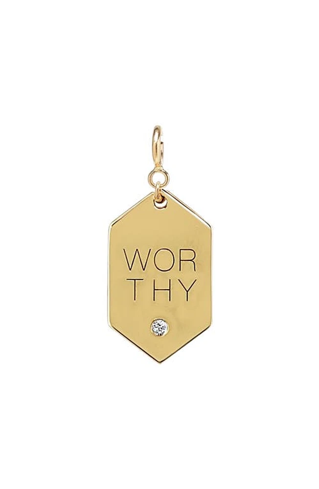 Zoë Chicco Worthy Diamond Medallion Charm in 14K Yellow Gold at Nordstrom