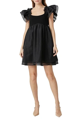 Endless Rose Organza Minidress Black at Nordstrom,