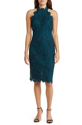 Eliza J Mock Neck Lace Sheath Dress at Nordstrom,