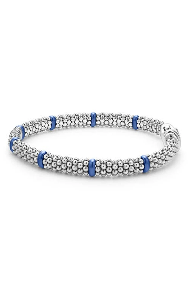 LAGOS Blue Caviar Ceramic & Diamond Station Bracelet in Marine at Nordstrom