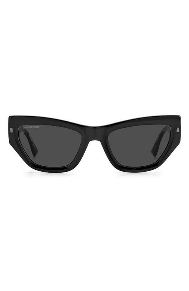 Dsquared2 54mm Cat Eye Sunglasses in Black /Grey at Nordstrom