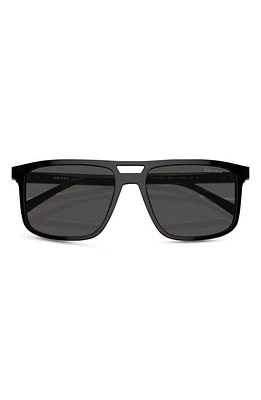 Prada 58mm Rectangular Sunglasses in Black at Nordstrom