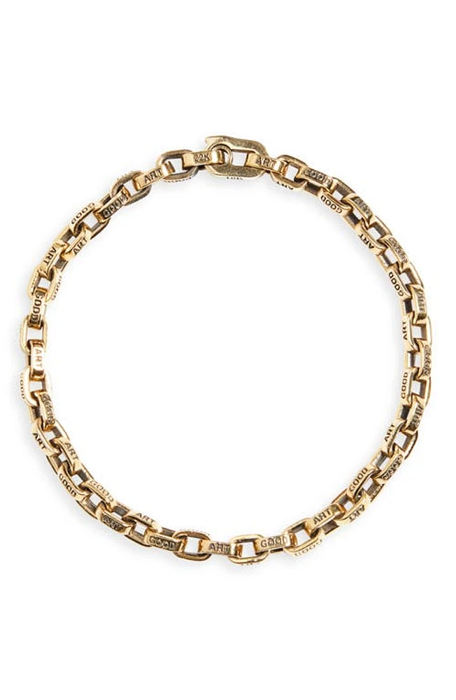 Good Art Hlywd Men's Pequeño a Mano 22K Gold Bracelet in Yellow Gold at Nordstrom, Size 17