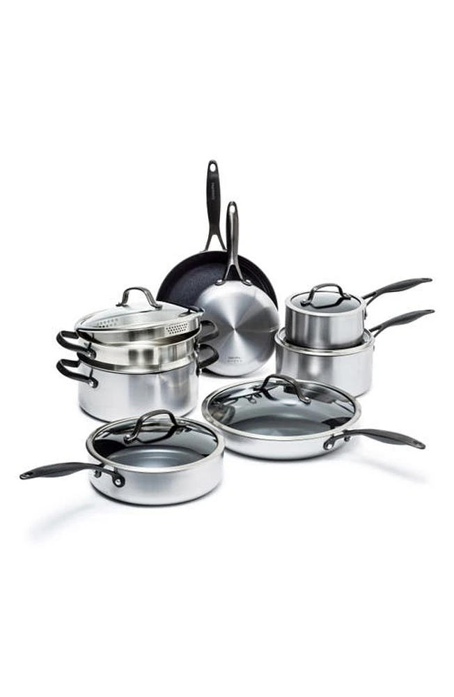 GreenPan Venice Pro Noir 13-Piece Stainless Steel Ceramic Nonstick Frying Pan Set at Nordstrom