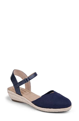 Me Too Nikkie Ankle Strap Espadrille Wedge Sandal Navy at Nordstrom,