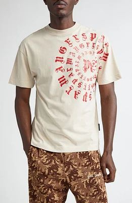 Palm Angels Vertigo Logo Cotton Graphic T-Shirt Light Beige Red at Nordstrom,