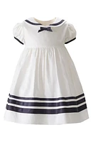 Rachel Riley Stripe Cotton Sailor Dress White at Nordstrom,