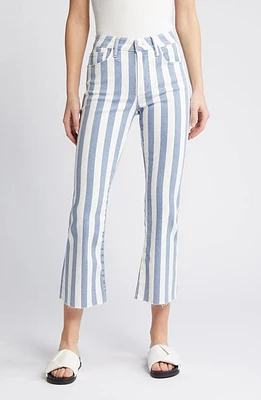 FRAME Le Crop Mini Bootcut Raw Hem Jeans Clear Blue Stripe at Nordstrom,