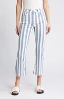 FRAME Le Crop Mini Bootcut Raw Hem Jeans Clear Blue Stripe at Nordstrom,