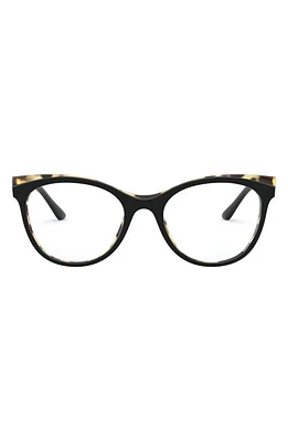 Prada 53mm Butterfly Optical Glasses in Black/Havana at Nordstrom